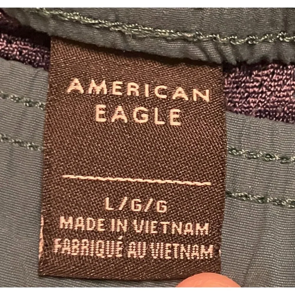 American Eagle Mens Two Set (2) Colorblock Joggers Size Large Green Blue AN EXC